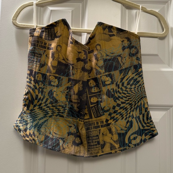 Miaou Blue and Beige Graphic Top - Picture 2 of 2